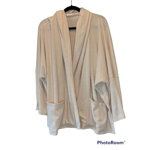 Simple Suzanne Betro Women's Cream Open-Front Cardigan Sweater Size XL - Picture 1 of 5